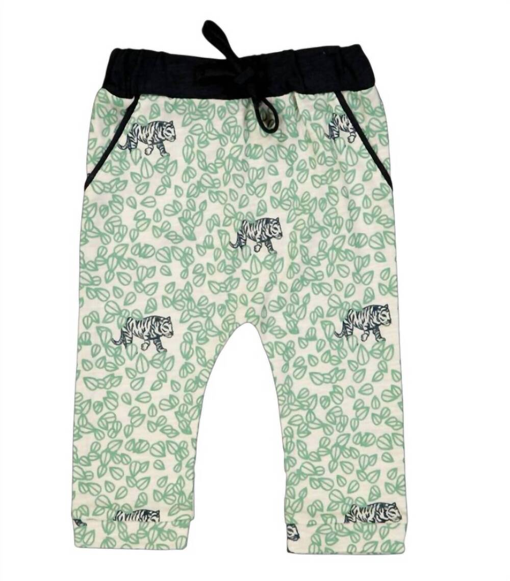 NEW BLUNE kids tiger slightly-harem pants in white
